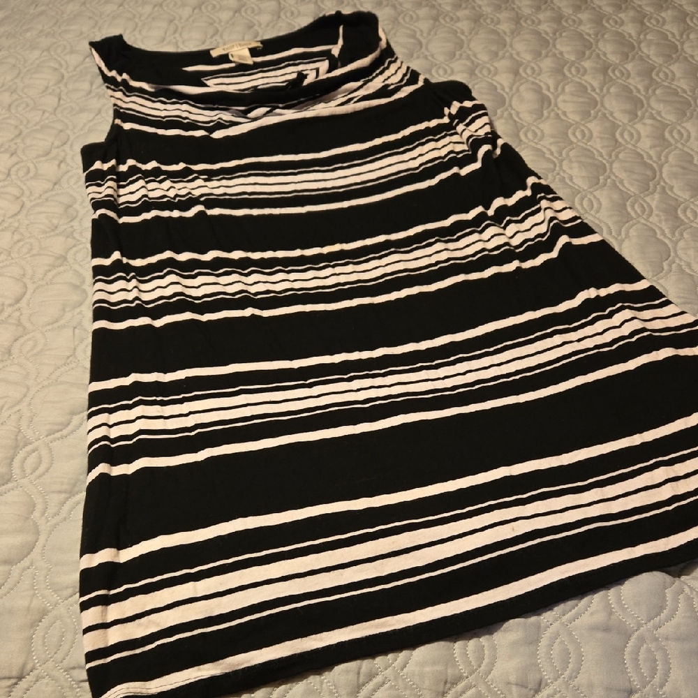 White House Black Market Monochrome Striped Dress